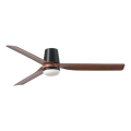 FARO 33831-1TW - Ventilador de teto LED dimerizável PUNT TUB M LED/18W/230V 2700/3000/4000K Ø 130 cm castanho/preto + controlo remoto