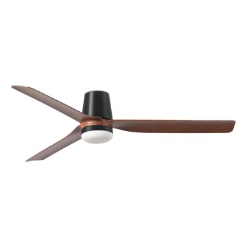 FARO 33831-1TW - Ventilador de teto LED dimerizável PUNT TUB M LED/18W/230V 2700/3000/4000K Ø 130 cm castanho/preto + controlo remoto