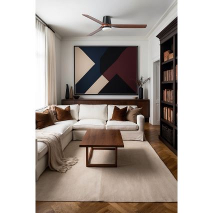 FARO 33831-1TW - Ventoinha de teto LED com regulação PUNT TUB M LED/18W/230V 3000/4200/6500K diâmetro 130 cm castanho/preto + comando