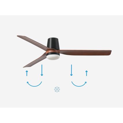 FARO 33831-1TW - Ventoinha de teto LED com regulação PUNT TUB M LED/18W/230V 3000/4200/6500K diâmetro 130 cm castanho/preto + comando