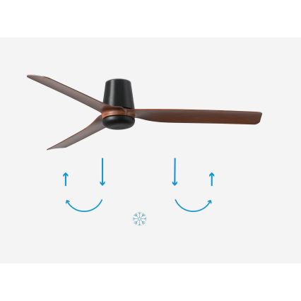 FARO 33831 - Ventoinha de teto PUNT TUB M castanho/preto diâmetro 130 cm + comando