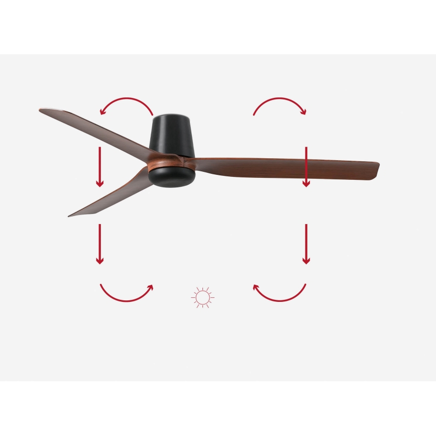 FARO 33831 - Ventoinha de teto PUNT TUB M castanho/preto diâmetro 130 cm + comando