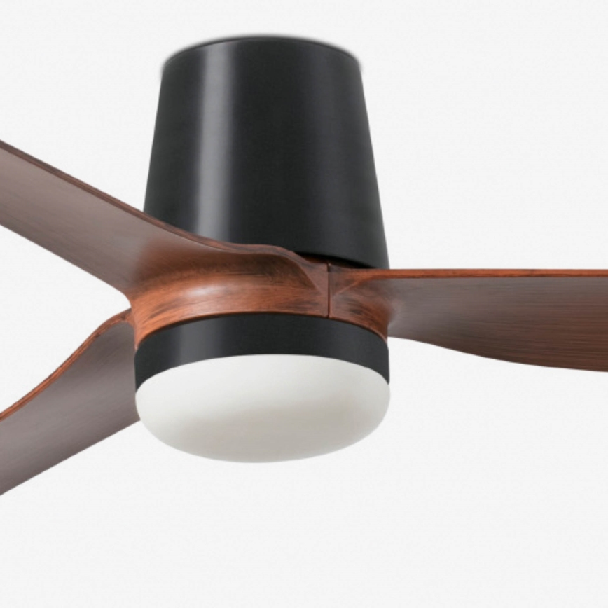 FARO 33831WT1S - Ventilador de teto LED dimerizável PUNT TUB M LED/18W/230V 2700/3000/4000K Ø132 cm castanho/preto Wi-Fi Tuya + comando remoto