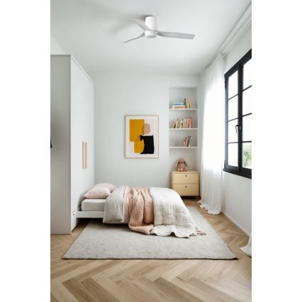 FARO 33832 - Ventoinha de teto MINI PUNT TUB S branco diâmetro 90 cm + comando