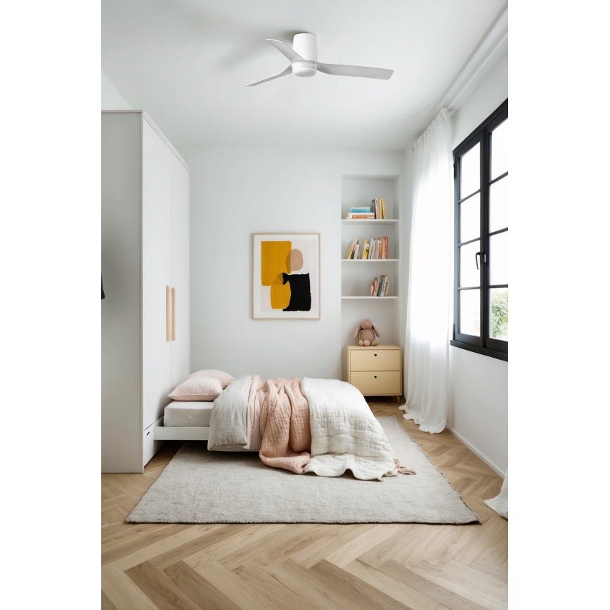 FARO 33832 - Ventoinha de teto MINI PUNT TUB S branco diâmetro 90 cm + comando