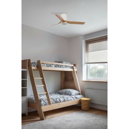 FARO 33833 - Ventoinha de teto MINI PUNT TUB S castanho/branco diâmetro 90 cm + comando