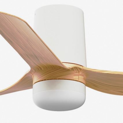 FARO 33833WT-1TW - Ventoinha de teto LED com regulação MINI PUNT TUB S LED/10W/230V 2700/4000/6000K castanho/branco diâmetro 90 cm Wi-Fi Tuya + comando