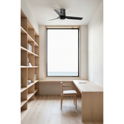 FARO 33834 - Ventoinha de teto MINI PUNT TUB S preto diâmetro 90 cm + comando