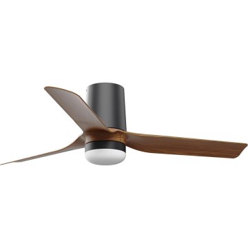 FARO 33835-1TW - Ventilador de teto LED dimerizável MINI PUNT TUB com LED/10W/230V 2700/3000/4000K Ø 90 cm castanho/preto + comando remoto