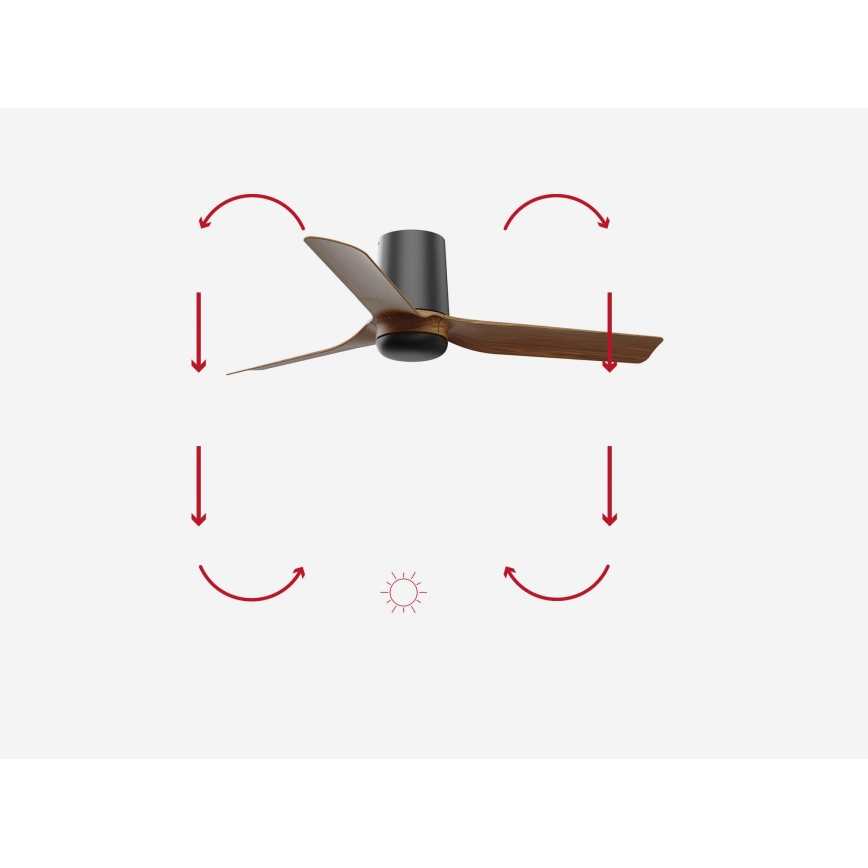 FARO 33835 - Ventoinha de teto MINI PUNT TUB S castanho/preto diâmetro 90 cm + comando