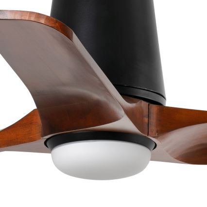 FARO 33837-1TW - Ventilador de teto LED regulável HEYWOOD TUB S LED/10W/230V 2700/4000/6000K pinho/preto Ø 90 cm + controlo remoto