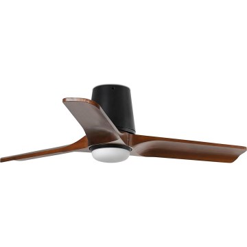 FARO 33837-1TW - Ventilador de teto regulável com LED HEYWOOD TUB S LED/10W/230V 2700/3000/4000K pinho/preto Ø 90 cm + controlo remoto