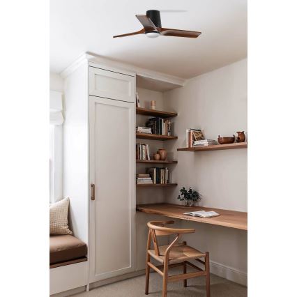 FARO 33837WT-1TW - Ventilador de teto LED regulável HEYWOOD TUB S LED/10W/230V 2700/4000/6000K pinho/branco diâmetro 90 cm Wi-Fi Tuya + controlo remoto