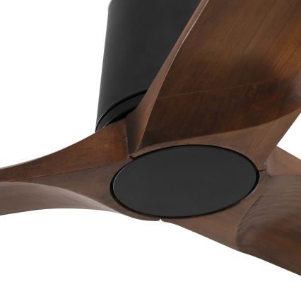 FARO 33839WT - Ventilador de teto HEYWOOD TUB L pinho/preto diâmetro 132 cm Wi-Fi Tuya + controlo remoto