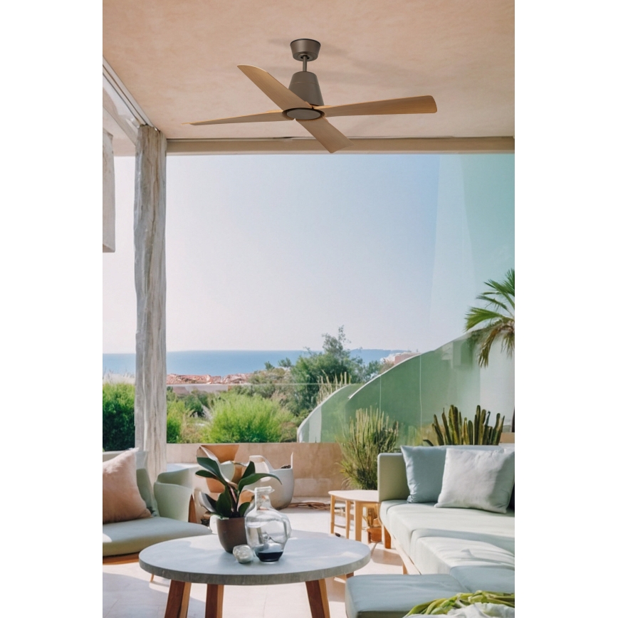 FARO 34106 - Ventoinha de teto TYPHOON M castanho IP44 + comando