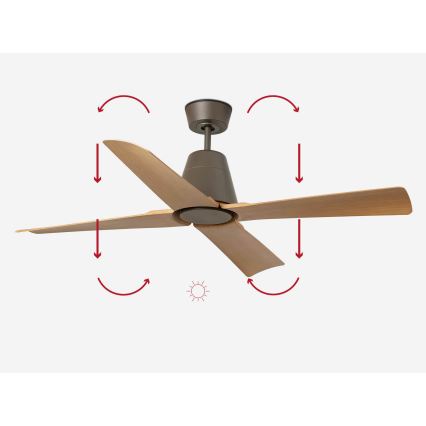 FARO 34106 - Ventoinha de teto TYPHOON M castanho IP44 + comando