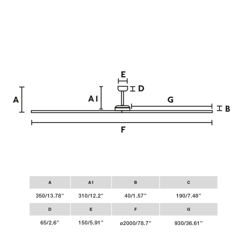 FARO 34190WT - Ventilador de teto BIGWOOD XL pinho/preto diâmetro 200 cm Wi-Fi Tuya + controlo remoto