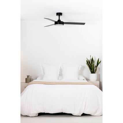 FARO 34261 - Ventilador de teto LED BARTH LED/24W/230V preto + comando à distância