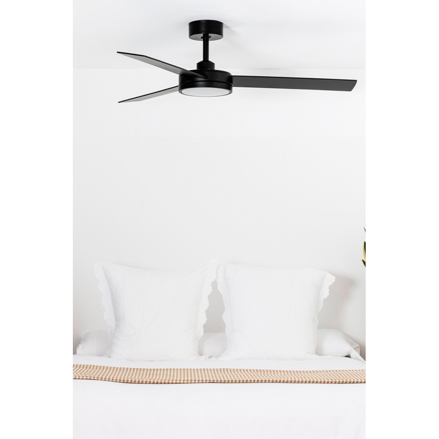 FARO 34261 - Ventilador de teto LED BARTH LED/24W/230V preto + comando à distância