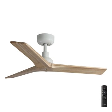FARO 34281 - Ventoinha de teto KLIM S pinho/branco diâmetro 92,5 cm + comando