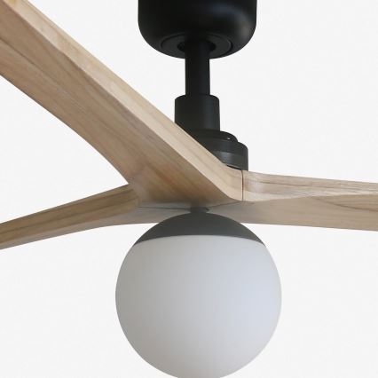 FARO 34282WT-11L - Ventilador de teto KLIM L 1xE27/15W/230V pinheiro/preto diâmetro 150 cm Wi-Fi Tuya + controlo remoto