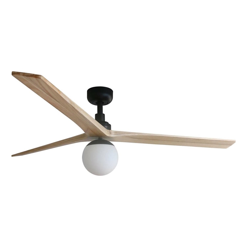 FARO 34282WT-11L - Ventilador de teto KLIM L 1xE27/15W/230V pinheiro/preto diâmetro 150 cm Wi-Fi Tuya + controlo remoto