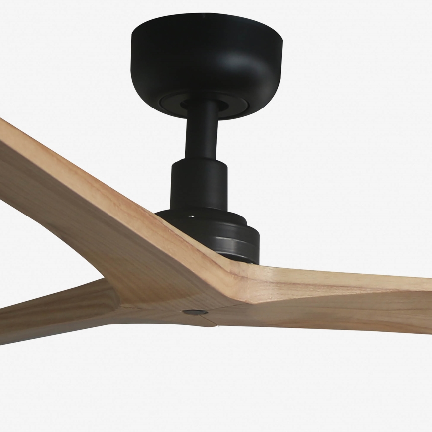 FARO 34283 - Ventoinha de teto KLIM M pinho/preto diâmetro 125 cm + comando