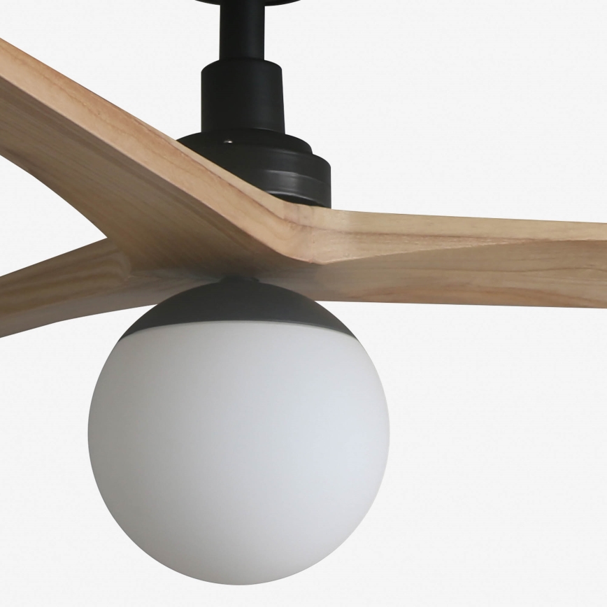 FARO 34283WT-11L - Ventilador de teto KLIM M 1xE27/15W/230V pinheiro/preto diâmetro 125 cm Wi-Fi Tuya + controlo remoto