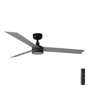 FARO 34286-1TW - Ventilador de teto LED regulável CRUISER L LED/18W/230V 2700/3000/4000K diâmetro 132 cm preto/cinza + controlo remoto