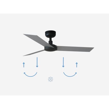 FARO 34287 - Ventoinha de teto CRUISER XL preto diâmetro 160 cm + comando