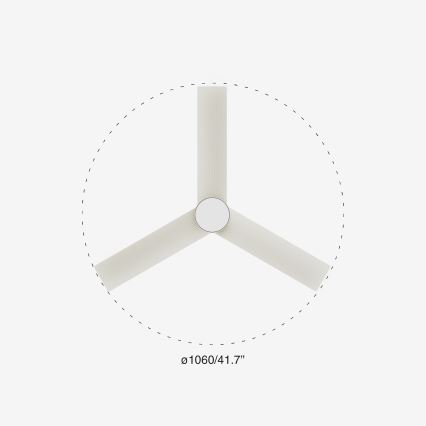 FARO 34288-1TW - Ventoinha LED regulável CRUISER S LED/20W/230V diâmetro 106 cm 2700/4000/6500K + comando