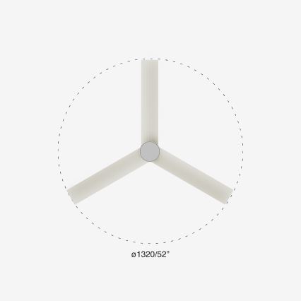 FARO 34290-1TW - Ventoinha LED com regulação CRUISER LED/20W/230V 2700/4000/6500K diâmetro 132 cm branco + comando