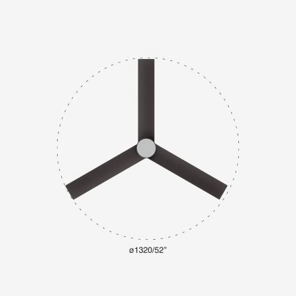 FARO 34291-1TW - Ventilador de teto LED dimerizável CRUISER LED/20W/230V 2700/3000/4000K diâmetro 132 cm preto + comando remoto