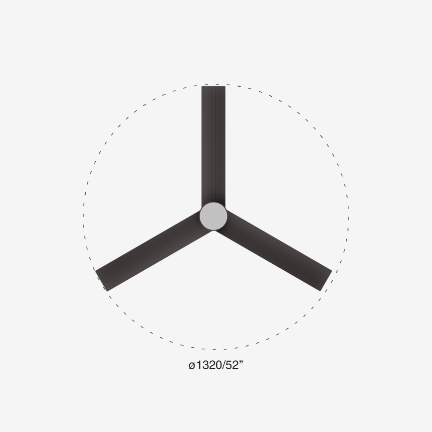 FARO 34291-1TW - Ventoinha de teto LED com regulação CRUISER LED/20W/230V 2700/4000/6500K diâmetro 132 cm preto + comando