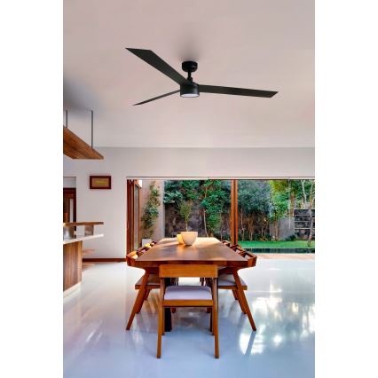 FARO 34293-1TW - Ventilador de teto com LED dimerizável CRUISER XL LED/18W/230V 2700/3000/4000K diâmetro 160 cm preto + controlo remoto