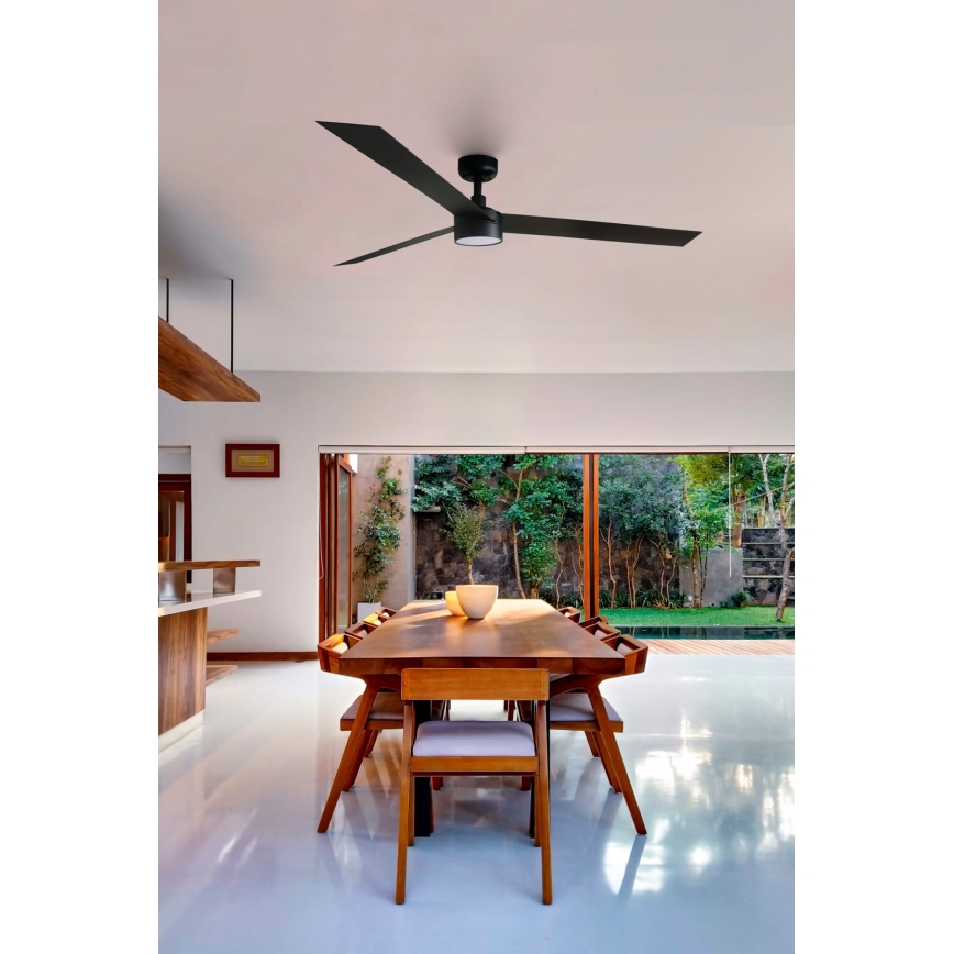 FARO 34293-1TW - Ventilador de teto com LED dimerizável CRUISER XL LED/18W/230V 2700/3000/4000K diâmetro 160 cm preto + controlo remoto