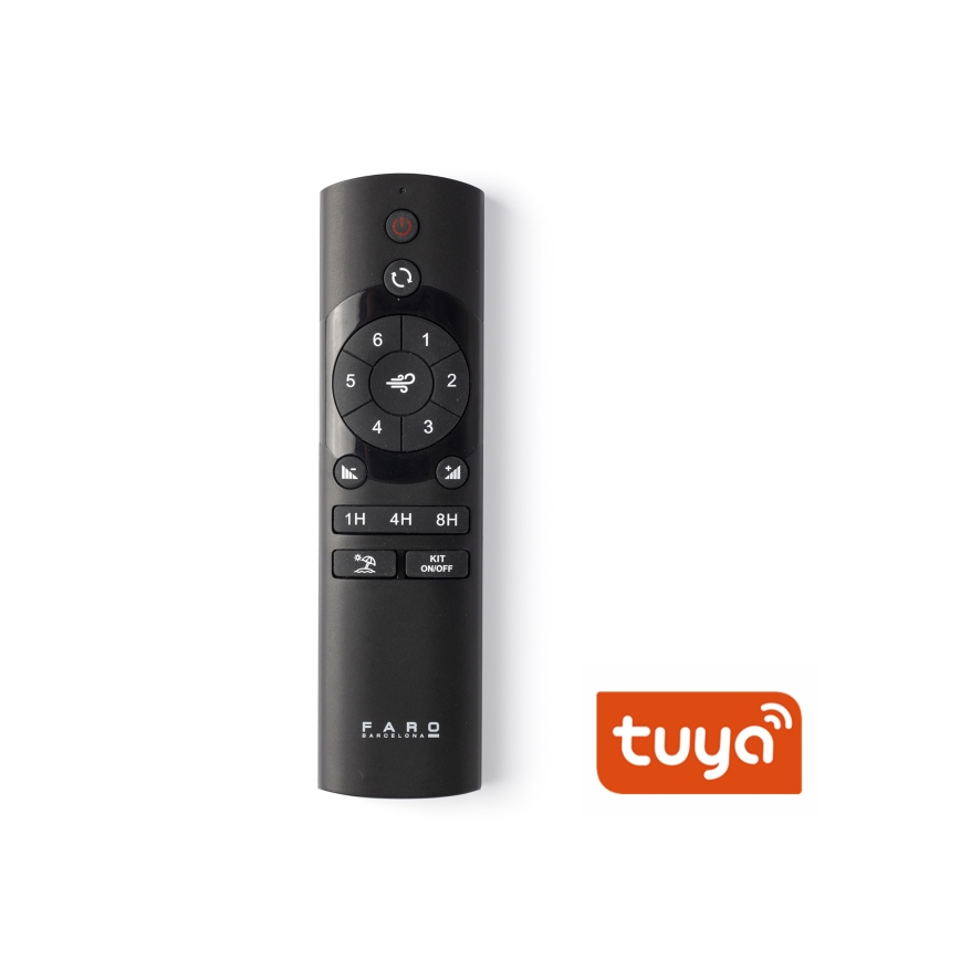 FARO 34293WT1S - Ventilador de teto dimerizável com LED CRUISER XL LED/18W/230V 2700/3000/4000K Ø 160 cm preto Wi-Fi Tuya + controlo remoto