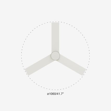 FARO 34295-1TW - Ventoinha de teto LED com regulação RUDDER S LED/18W/230V 2700/4000/6500K diâmetro 106 cm branco + comando