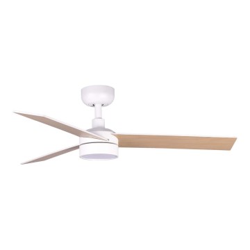 FARO 34295WT1S - Ventilador de teto com LED dimerizável RUDDER S LED/18W/230V 2700/3000/4000K diâmetro 106 cm bege/branco Wi-Fi Tuya + controlo remoto