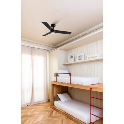 FARO 34296-1TW - Ventoinha de teto LED com regulação RUDDER S LED/18W/230V 2700/4000/6500K diâmetro 106 cm preto + comando