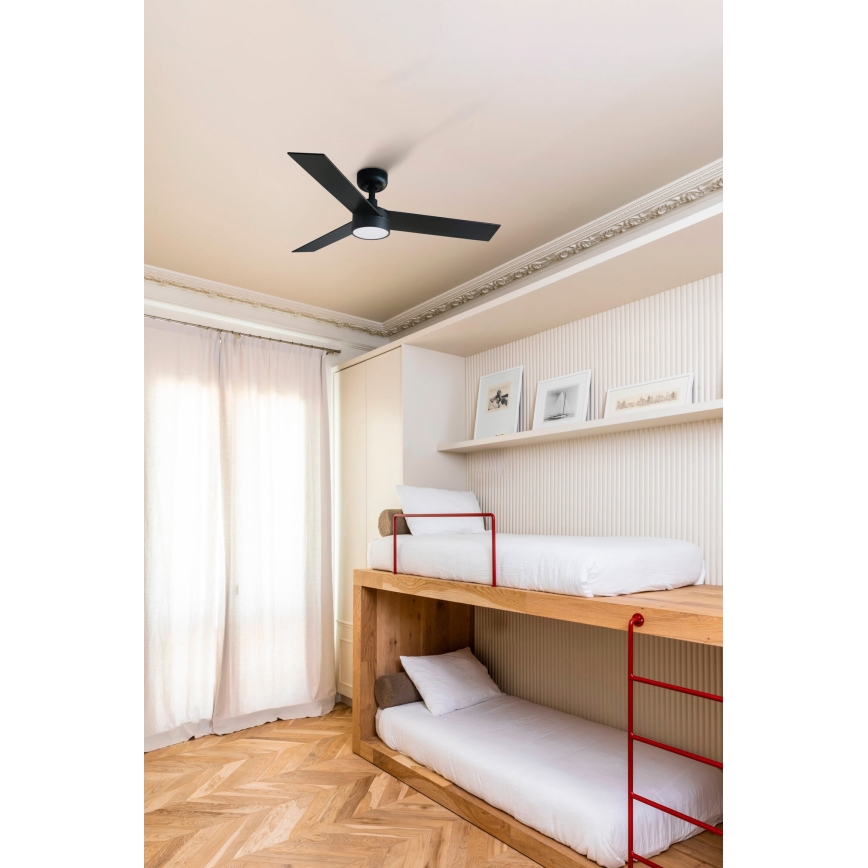 FARO 34296-1TW - Ventoinha de teto LED com regulação RUDDER S LED/18W/230V 2700/4000/6500K diâmetro 106 cm preto + comando