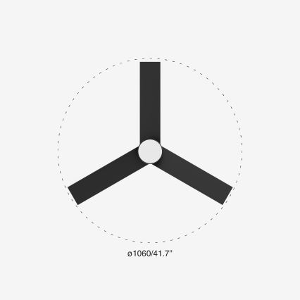 FARO 34296-1TW - Ventoinha de teto LED com regulação RUDDER S LED/18W/230V 2700/4000/6500K diâmetro 106 cm preto + comando