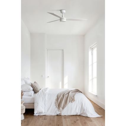 FARO 34297WT-1TW - Ventoinha de teto LED com regulação RUDDER L LED/18W/230V 2700/4350/6000K branco diâmetro 132 cm Wi-Fi Tuya + comando