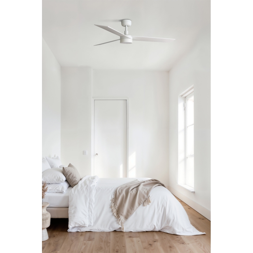 FARO 34297WT-1TW - Ventoinha de teto LED com regulação RUDDER L LED/18W/230V 2700/4350/6000K branco diâmetro 132 cm Wi-Fi Tuya + comando