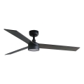 FARO 34298WT1S - Ventilador de tecto regulável com LED RUDDER L LED/18W/230V 2700/3000/4000K, diâmetro 132 cm, castanho/preto, Wi-Fi Tuya + comando à distância