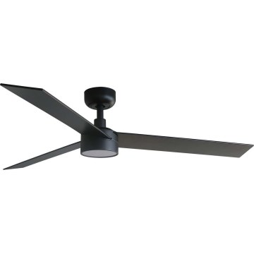 FARO 34298WT1S - Ventilador de tecto regulável com LED RUDDER L LED/18W/230V 2700/3000/4000K, diâmetro 132 cm, castanho/preto, Wi-Fi Tuya + comando à distância