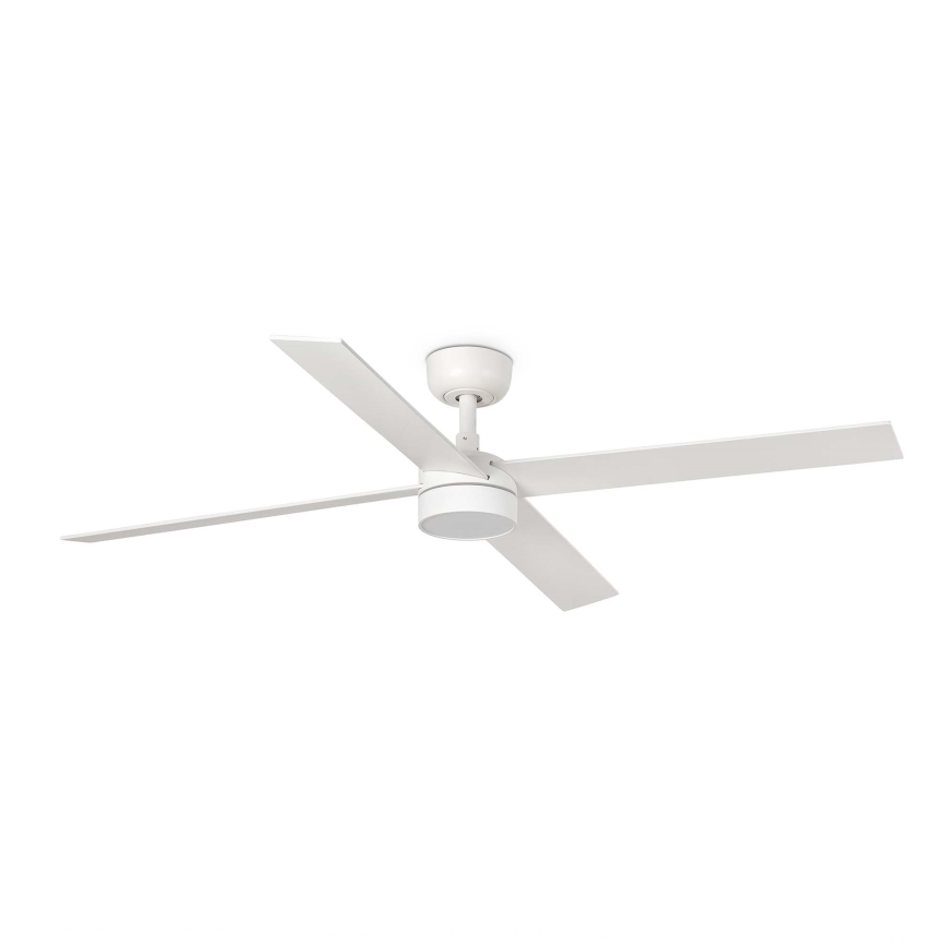 FARO 34355WT-1TW - Ventilador de teto LED dimerizável RUDDER L LED/18W/230V 2700/3000/4000K branco/bege Ø 132 cm Wi‑Fi Tuya + comando remoto