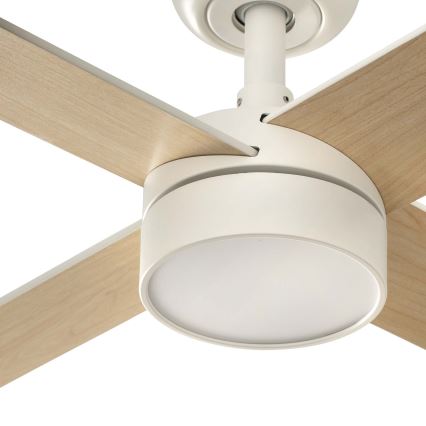 FARO 34355WT-1TW - Ventilador de teto LED dimerizável RUDDER L LED/18W/230V 2700/3000/4000K branco/bege Ø 132 cm Wi‑Fi Tuya + comando remoto