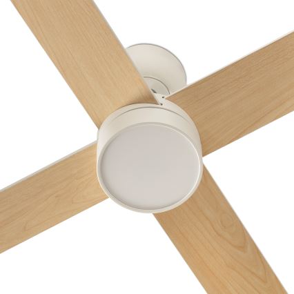 FARO 34355WT-1TW - Ventilador de teto LED dimerizável RUDDER L LED/18W/230V 2700/3000/4000K branco/bege Ø 132 cm Wi‑Fi Tuya + comando remoto