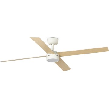 FARO 34355WT-1TW - Ventilador de teto LED dimerizável RUDDER L LED/18W/230V 2700/3000/4000K branco/bege Ø 132 cm Wi‑Fi Tuya + comando remoto
